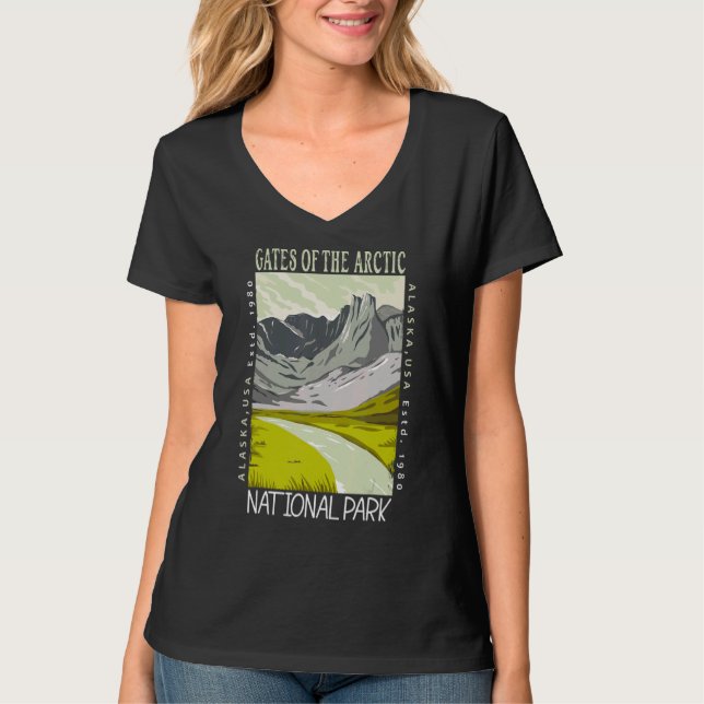 Grind i Arktis nationalpark Alaska Distresse T Shirt (Framsida)