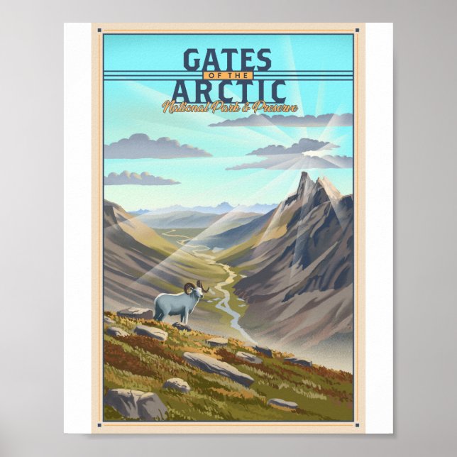 Grind i Arktis nationalpark Litho Artwork Poster (Framsidan)