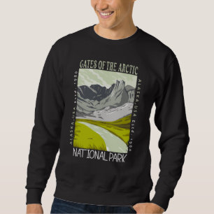 Grind i Arktis nationalpark Retro Distress Lång Ärmad Tröja