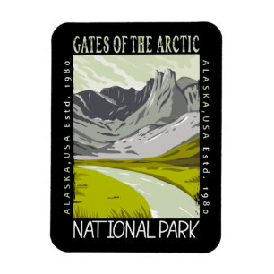 Grind i Arktis nationalpark Retro Distress Magnet