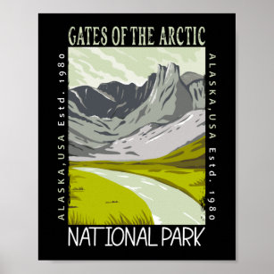 Grind i Arktis nationalpark Retro Distress Poster