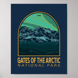 Grind i Arktis nationalparks Vintage Emblem Poster