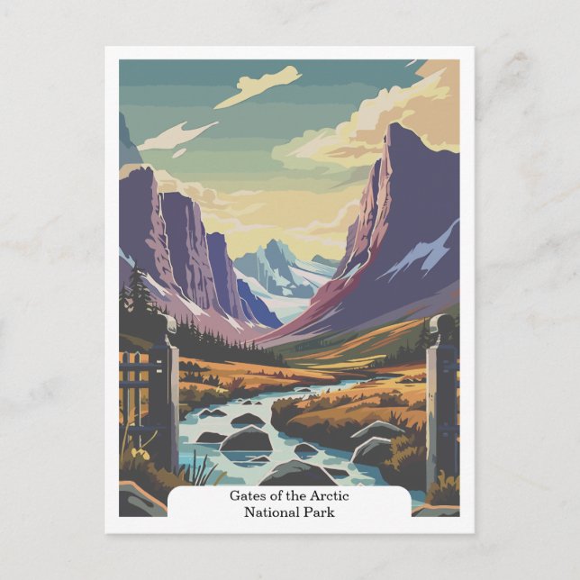 Grind i Arktiska nationalparken Alaska, USA Vykort (Framsida)