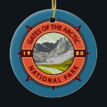 Grind i arktiska nationalparken Retro Compass Julgransprydnad Keramik<br><div class="desc">Grind av den arktiska vektorbildens utformning. Parken är den nordligaste nationalparken i Förenade Stater,  som ligger helt norr om Arktiska cirkeln.</div>