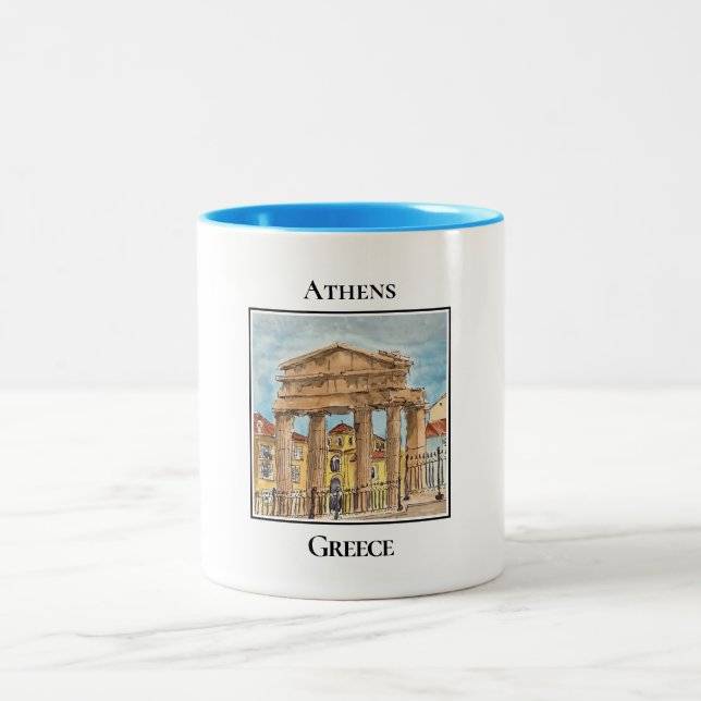 Grind i Athena Archegetis, Aten, Grekland Två-Tonad Mugg (Center)