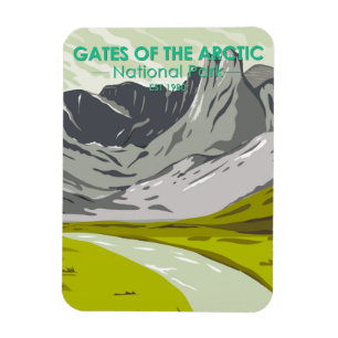 Grind i den arktiska nationalparken Alaska-Vintage Magnet