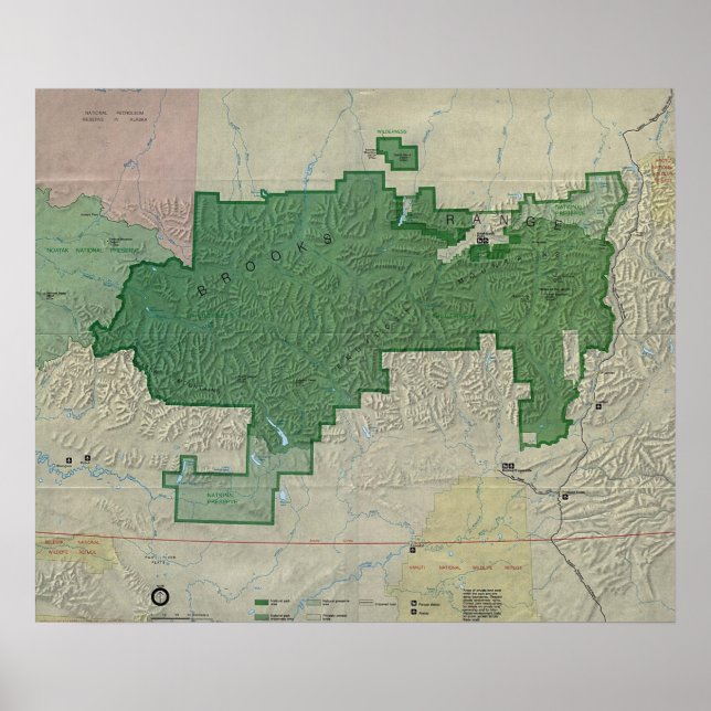 Grind i det arktiska naturskyddsområdet Karta Poster (Framsidan)