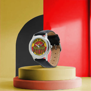 Grind i Unity Barn Stainless Steel Black Leather Armbandsur
