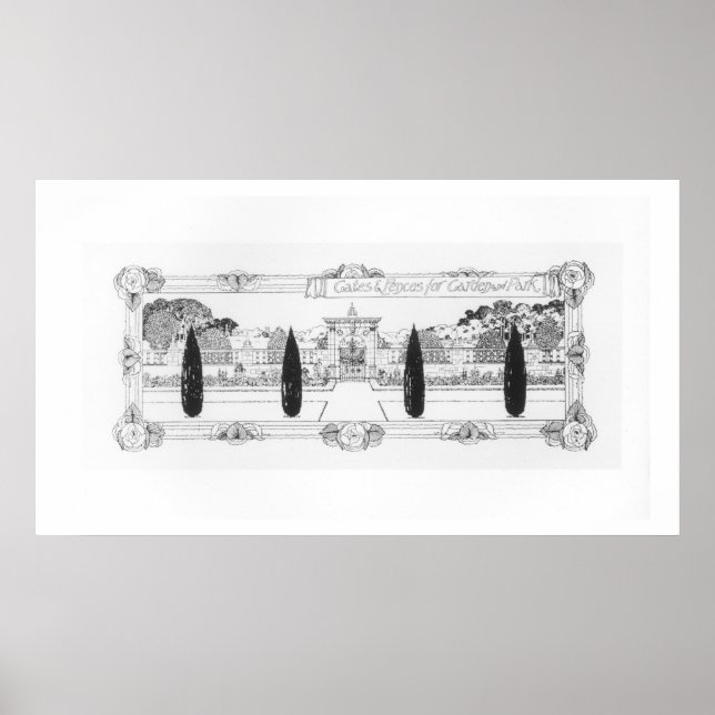 Grind och staket för trädgård och park, från "The  Poster (Framsidan)