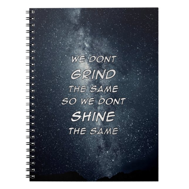 Grind & Shine Stars Motivational Inspiration Anteckningsbok (Framsidan)