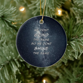 Grind & Shine Stars Motivational Inspiration Julgransprydnad Keramik