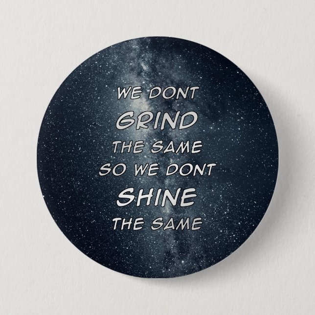Grind & Shine Stars Motivational Inspiration Knapp (Framsida)