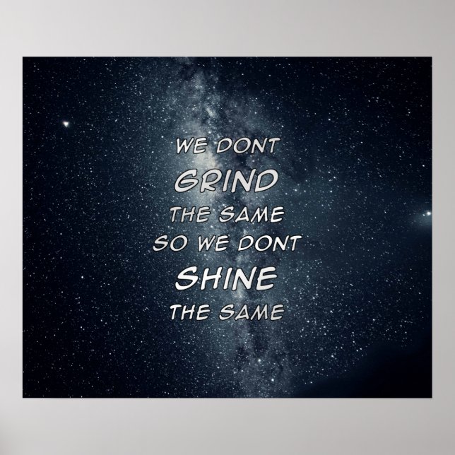 Grind & Shine Stars Motivational Inspiration Poster (Framsidan)