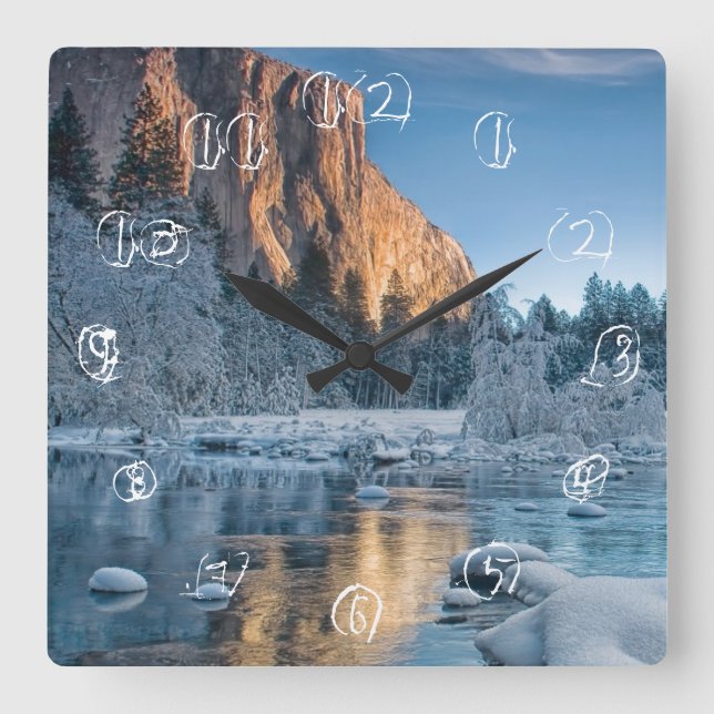 Grindar i Yosemite Fyrkantig Klocka (Framsida)