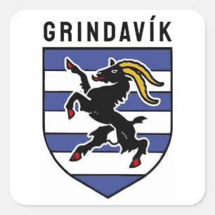 Grindavík Jackar av Arm - Island Fyrkantigt Klistermärke