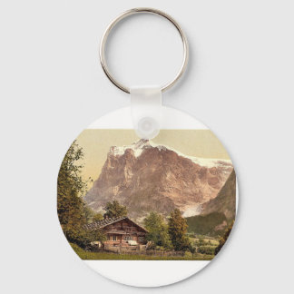Grindelwald, chalet och berget Wetterhorn, Bernese Nyckelring