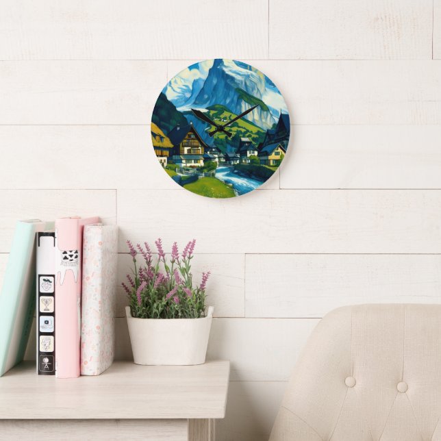 Grindelwald Schweiz Art Stor Klocka (Läsesal)