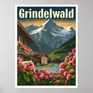 Grindelwald Schweiz Art Vintage resor Poster