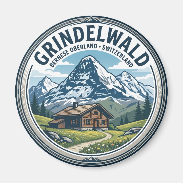 GRINDELWALD Schweiz Magnet (Framsidan)