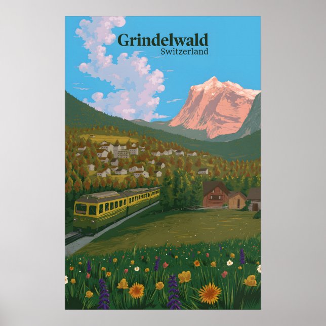 Grindelwald Schweiz Resa Affisch (Framsidan)