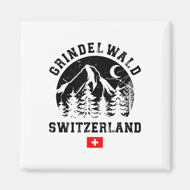 Grindelwald Schweiz Ski Resort Alpernas Alpine Ski Magnet (Framsidan)