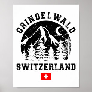 Grindelwald Schweiz Ski Resort Alpernas Alpine Ski Poster