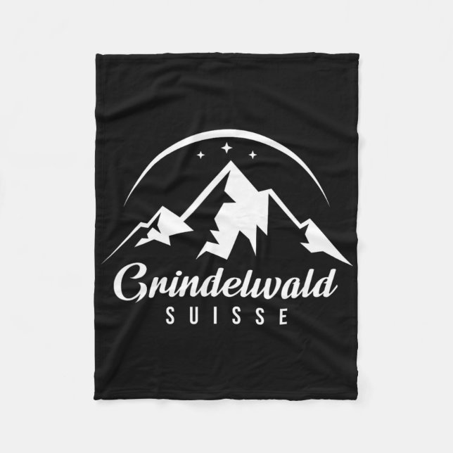Grindelwald Schweiz Ski Resort Skiing Snowboar Fleecefilt (Framsidan)