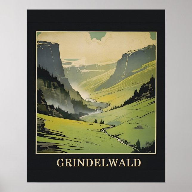 Grindelwald Schweiz Travel Poster (Framsidan)