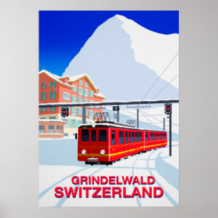 Grindelwald skidar affischen poster