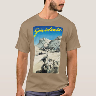 GRINDELWALD Swiss Bernese Alperna Mountains Skiing T Shirt