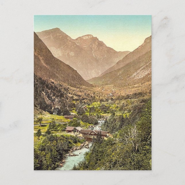 Grindelwald, väg från Zwiellutschine, Bernese Ober Vykort (Framsida)