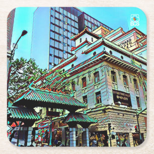 Grinden för SF Chinatown kvadrerar underlägg Papper Kvadrat