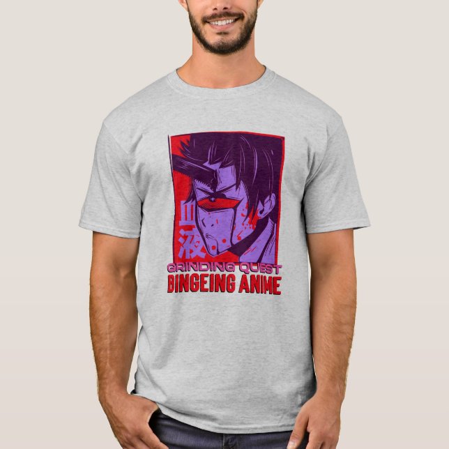 Grinding Quest, Bingeing Anime  T Shirt (Framsida)