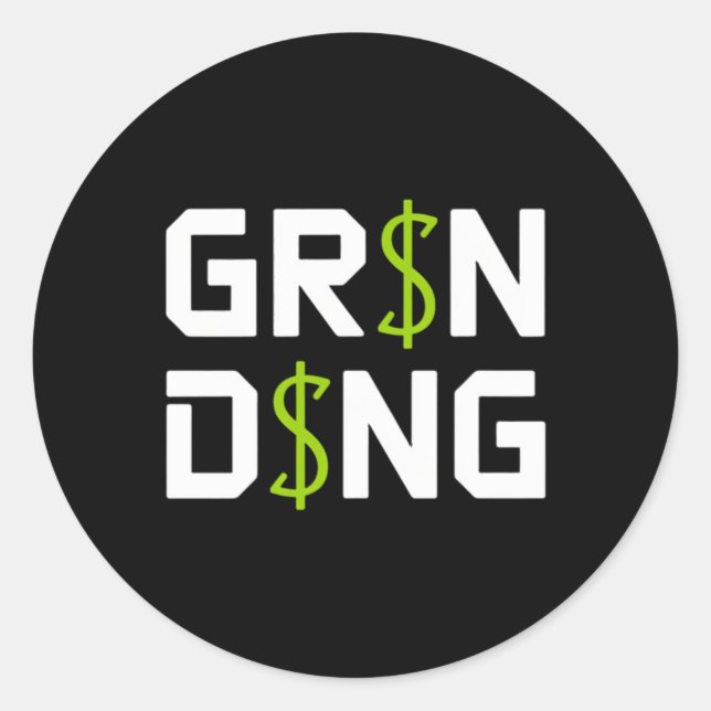 Grinding Sticker Runt Klistermärke (Framsida)