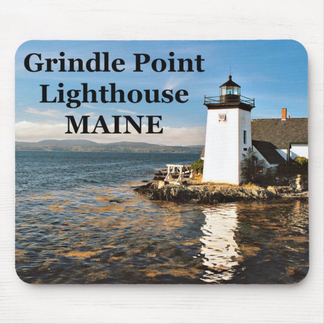 Grindle Point Lighthouse, Maine Mousepad Musmatta (Framsidan)