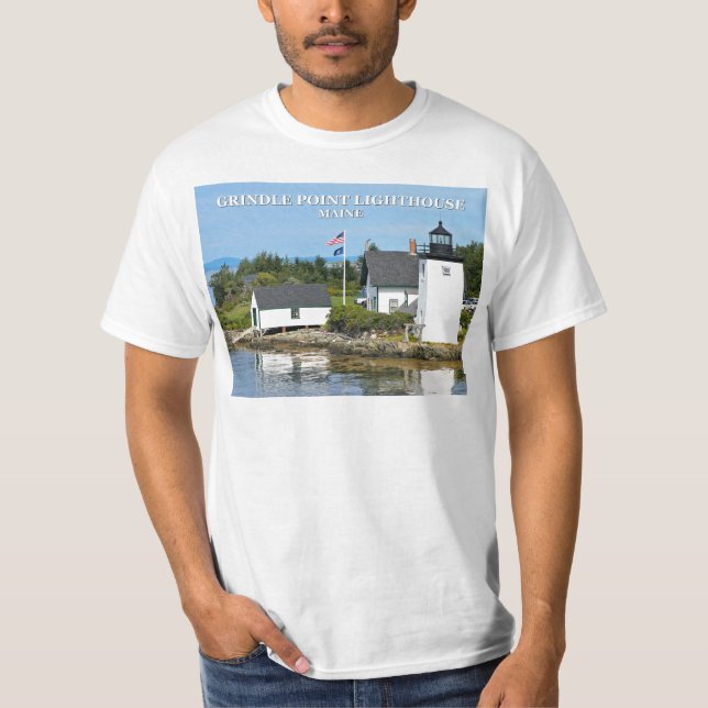 Grindle Point Lighthouse, Maine T-Shirt (Framsida)