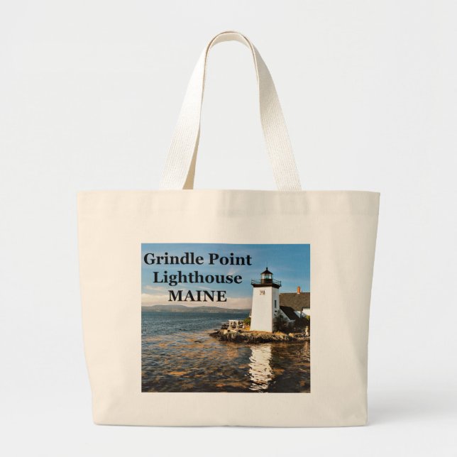 Grindle Point Lighthouse, Maine Tote Bag Jumbo Tygkasse (Framsidan)