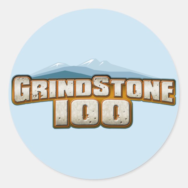 Grindstone 100 runt klistermärke (Framsida)