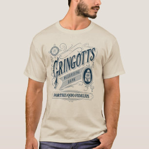 GRINGOTTS Trollkarlsbank Återgivande Grafik T Shirt