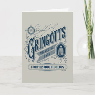 GRINGOTTS Trollkarlsbank Vintage Grafik Kort
