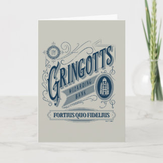 GRINGOTTS Trollkarlsbank Vintage Grafik Kort