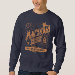 GRINGOTTS Trollkarlsbank Vintage Grafik Lång Ärmad Tröja