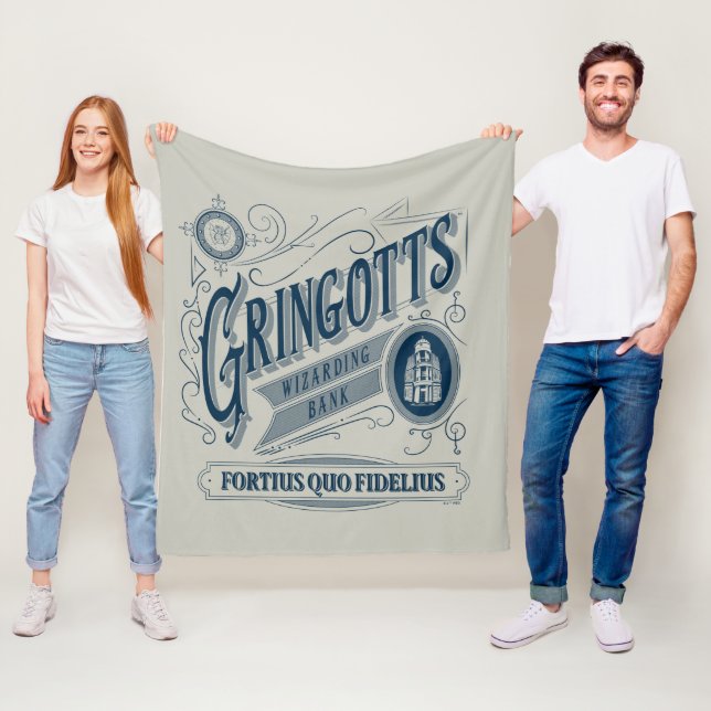 GRINGOTTS Wizarding Bank Vintage Graphic Fleecefilt (På plats)