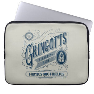 GRINGOTTS Wizarding Bank Vintage Graphic Laptop Fodral