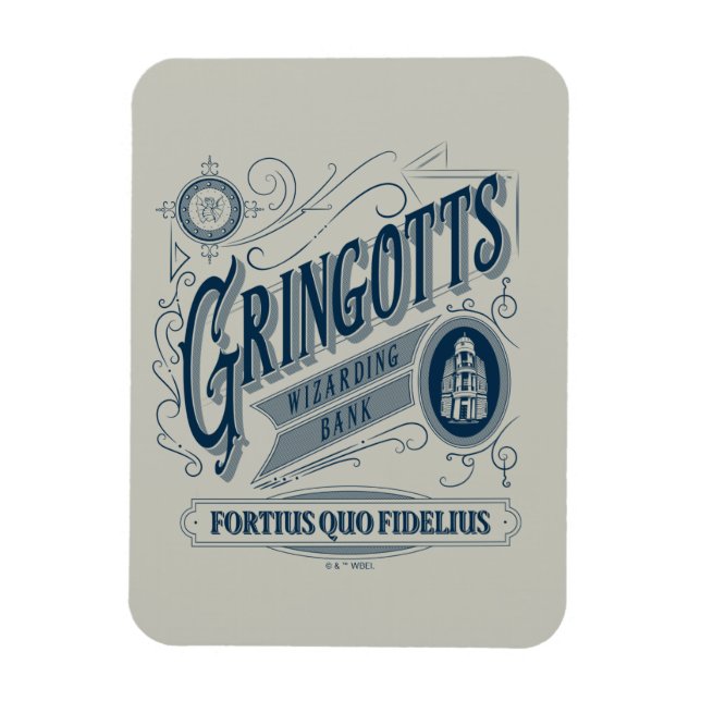 GRINGOTTS Wizarding Bank Vintage Graphic Magnet (Vertikal)