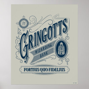GRINGOTTS Wizarding Bank Vintage Graphic Poster