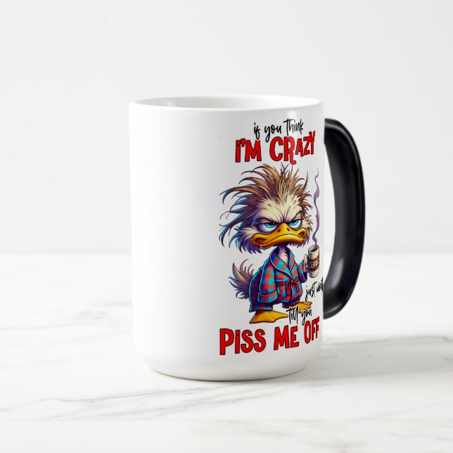 Grinig anka Sarktastisk kaffecitat Magisk Mugg (Framsida höger)
