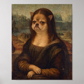 Grinig Chihuahua Mona Lisa Renässansporträtt Poster
