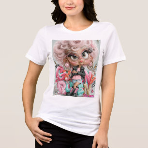 Grinig Drottning Rosa Punk T Shirt