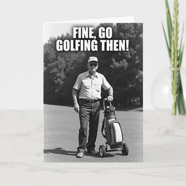 Grinig fars dag golfkort kort (Framsida)